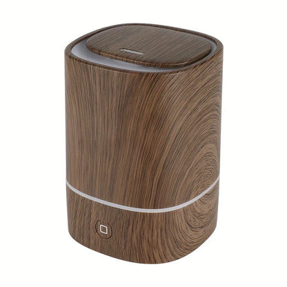 Wood-Style Ultrasonic Humidifier with Aroma Diffuser and LED Lighting