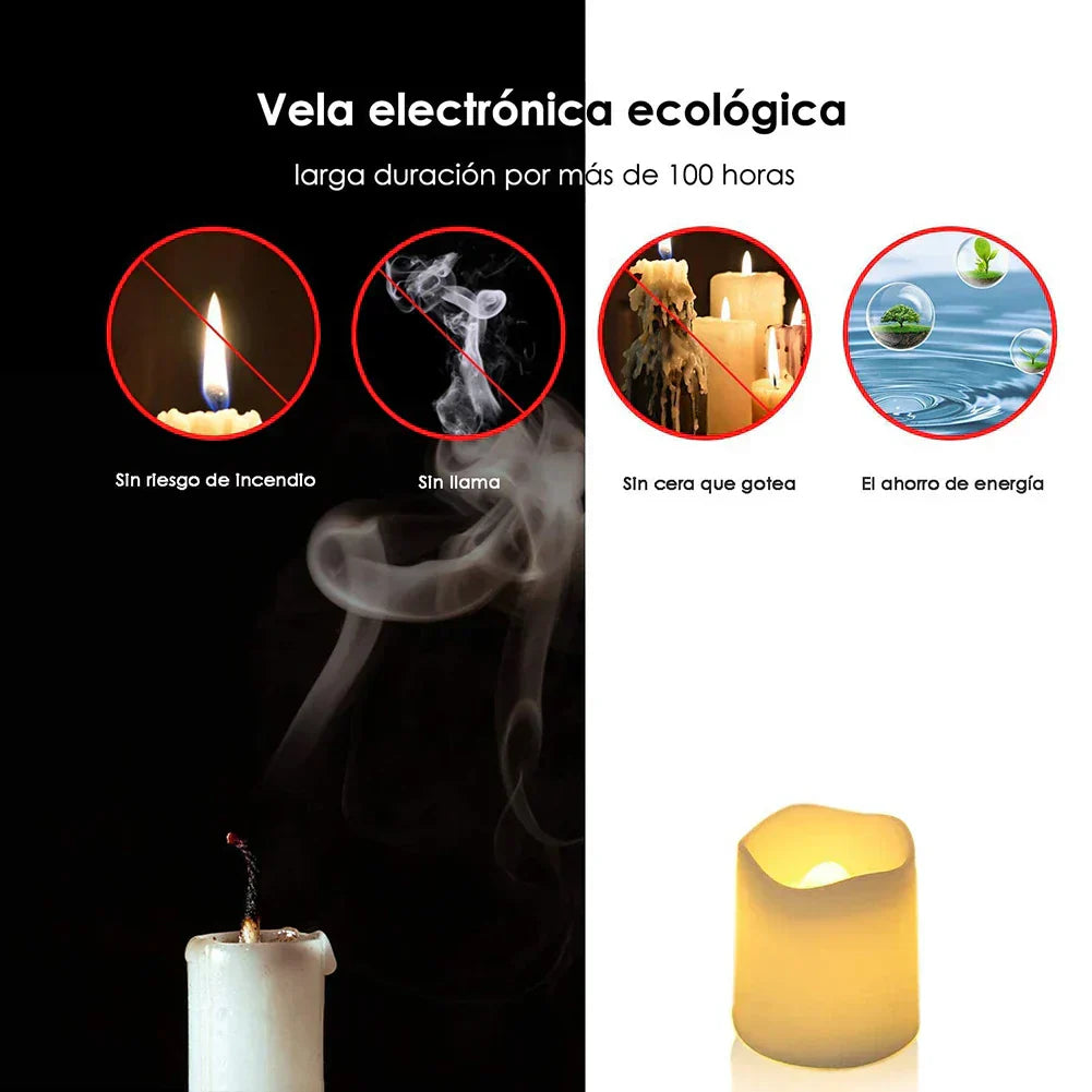 Warm White LED Tealights With Flickering Effect For Festive Decoration