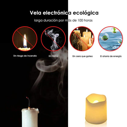 Warm White LED Tealights With Flickering Effect For Festive Decoration