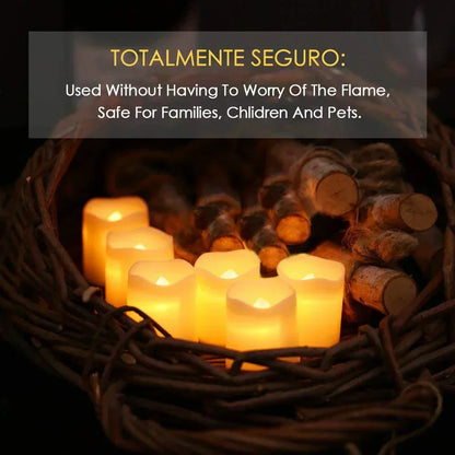 Warm White LED Tealights With Flickering Effect For Festive Decoration