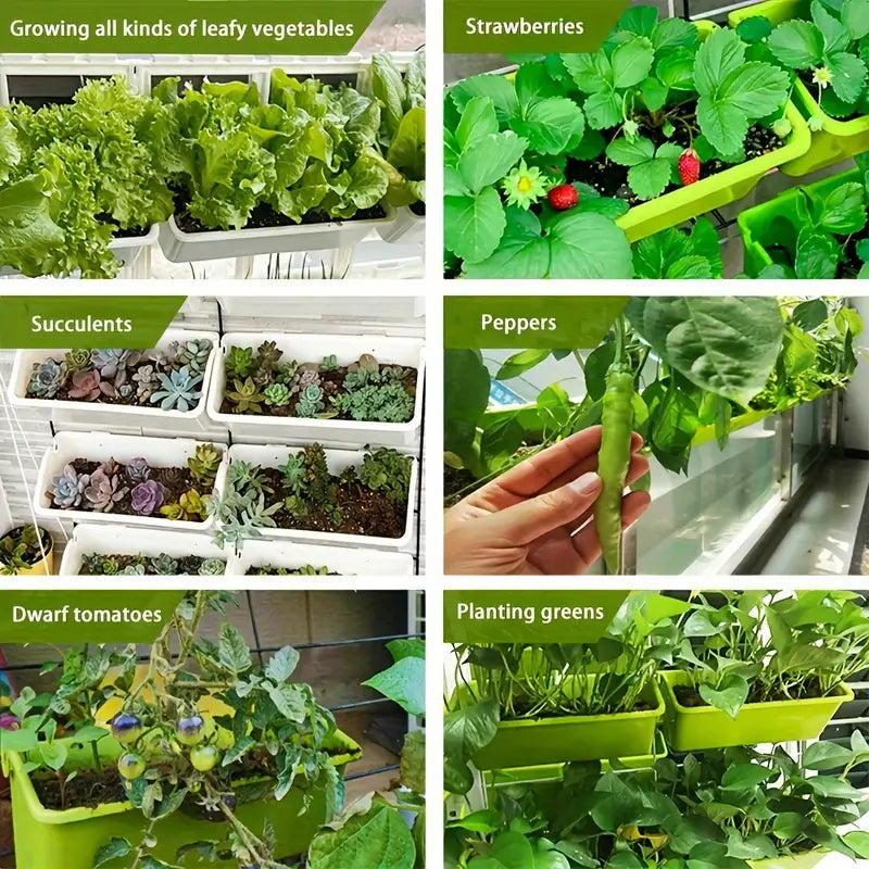 Vertical Plant Storage with 8 Pockets – Wall-Hanging Plant Shelf for Balcony, Garden, and Terrace