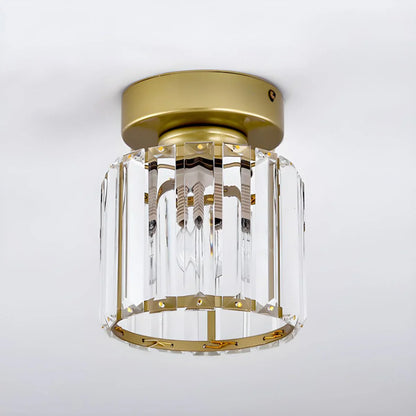 Crystal Ceiling Lamp with Gold and Black – Modern LED Ceiling Light for Living Room, Bedroom & Hallway