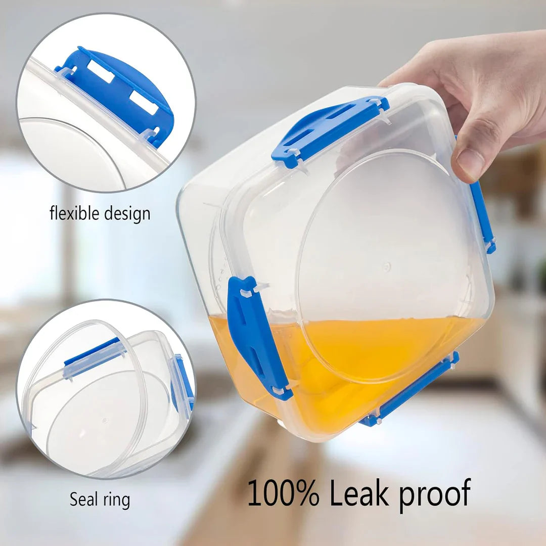 Leakproof Food Storage Containers with Snap Closure (Set of 4) – Stackable Lunch Boxes for Meal Prep & Snacks