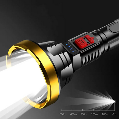 Super Bright 90,000LM LED Flashlight – Tactical Searchlight with USB Charging for Outdoor Use and Emergencies