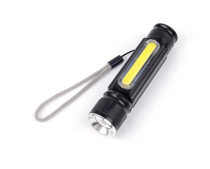Magnetic LED Flashlight – USB Rechargeable Emergency Lamp with Carrying Strap for Outdoor Use and Workshop