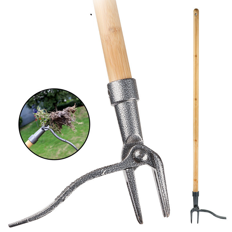 Weed Puller with 4-Claw Iron Head – Effective Garden Tool for Root Removal and Weed Control