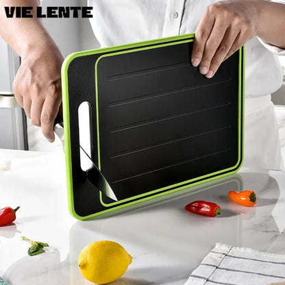 Multifunctional Cutting Board with Defrosting Plate – Double-Sided & Non-Slip