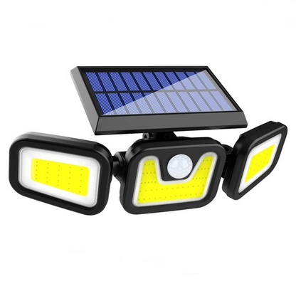 Solar LED Spotlight with Motion Sensor – Triple Outdoor Lighting for Garden, Yard, and Garage