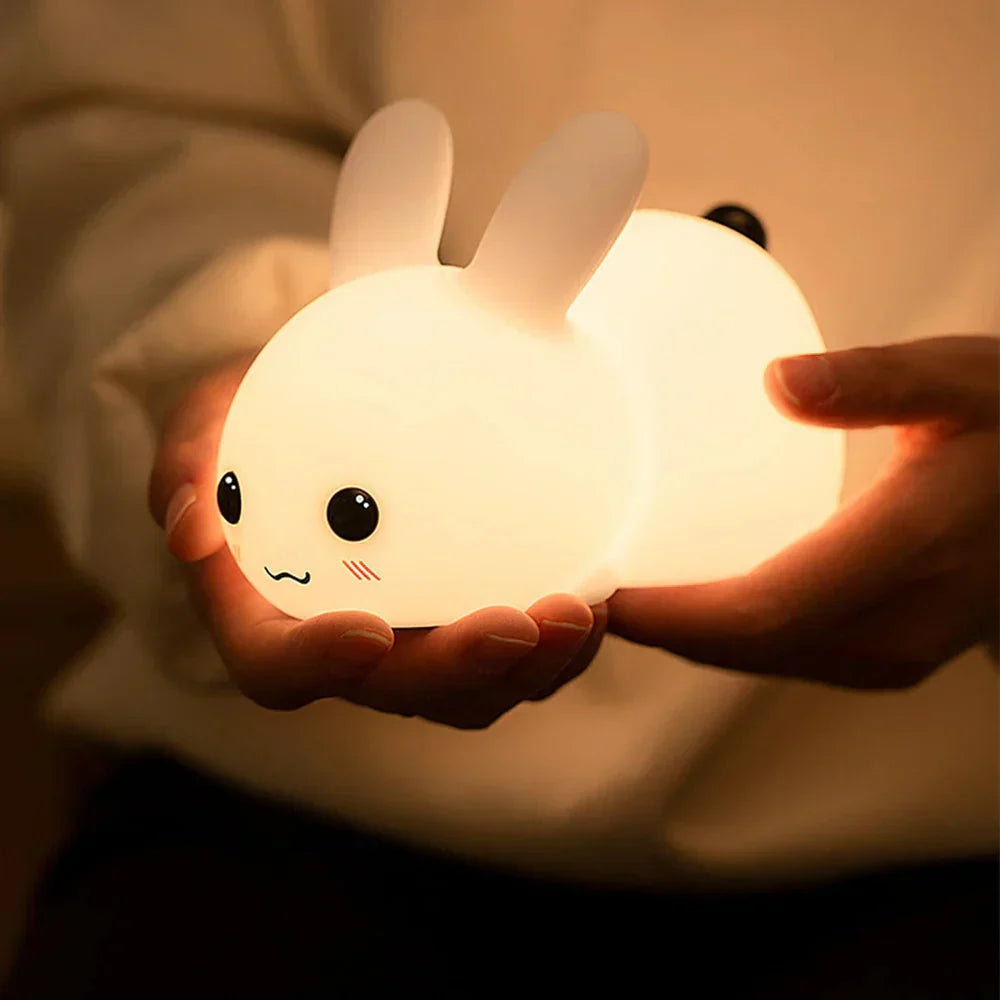 Charming Bunny Night Light with Remote Control and Color-Changing Features