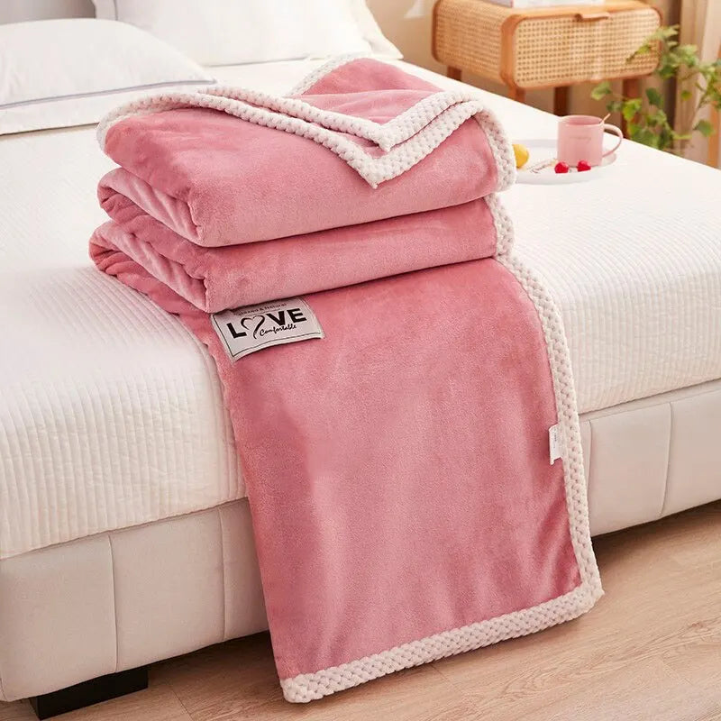 Cozy Pink Flannel Fleece Blanket – Soft and Warm Throw Blanket