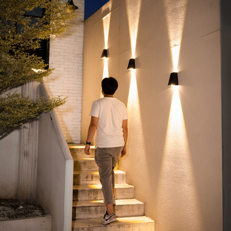 Modern LED Outdoor Wall Light with Dual Lighting – Weatherproof Wall Lamp for House Facade and Garden