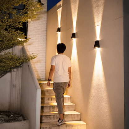 Modern LED Outdoor Wall Light with Dual Lighting – Weatherproof Wall Lamp for House Facade and Garden