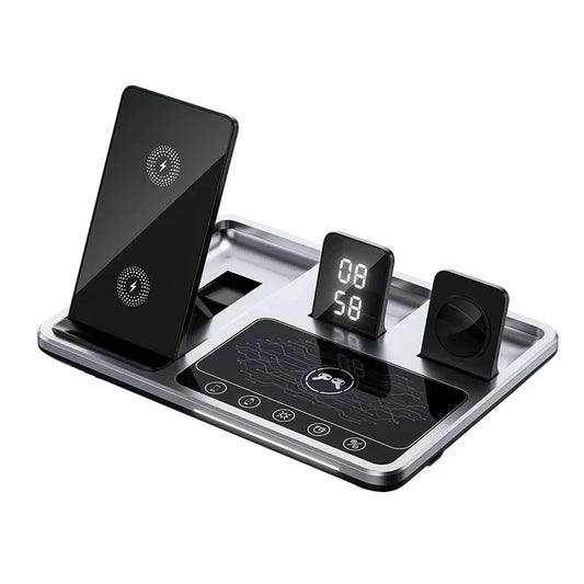 Versatile Wireless Charging Station for Smartphone, Watch, and Earbuds