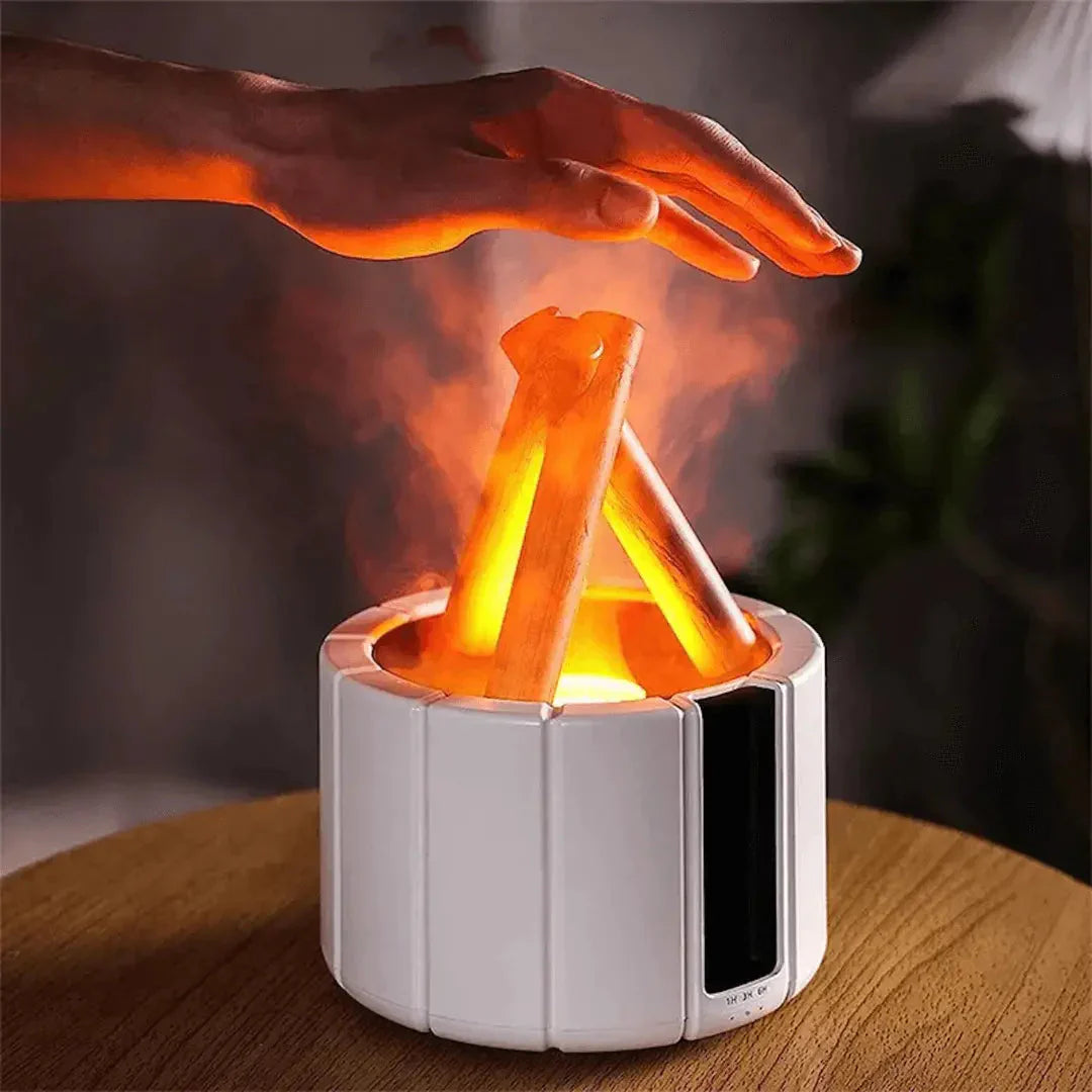 LED Flame Effect Humidifier – Aromatherapy Diffuser