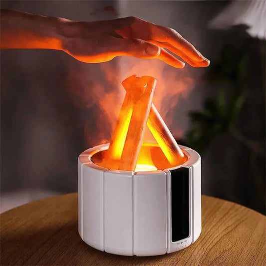 LED Flame Effect Humidifier – Aromatherapy Diffuser