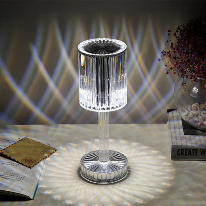 Crystal Table Lamp with LED Dimmer for Atmospheric Lighting