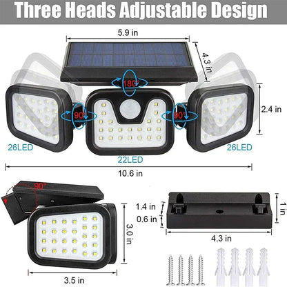 Solar-Powered Outdoor Wall Light with Motion Sensor