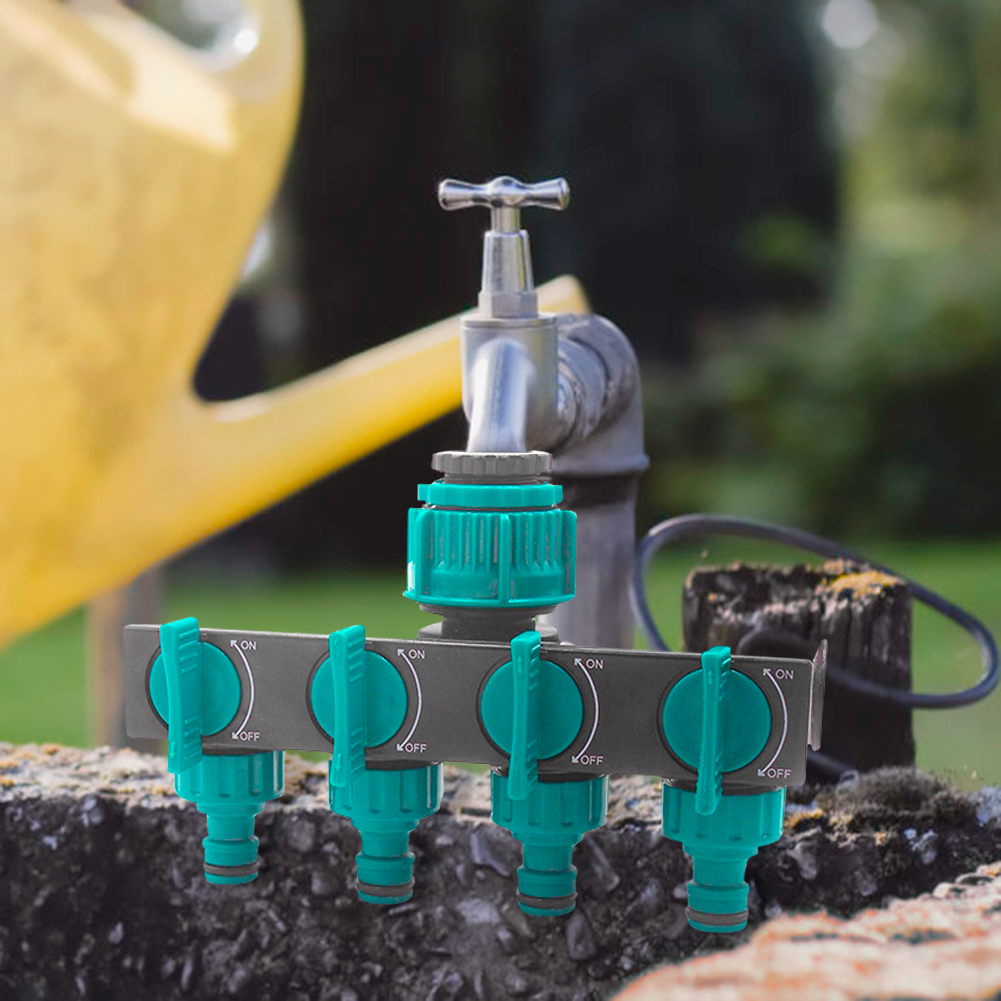 Universal 4-Way Garden Hose Splitter – Adjustable Faucet Distributor for Efficient Irrigation