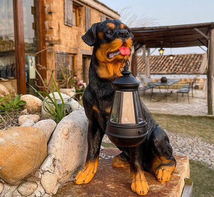 Solar LED Dog Figurine for the Garden – Weatherproof Decoration with Lighting