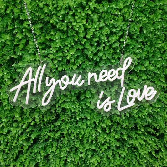 Neon LED Sign “All You Need Is Love” – Decorative Wall Lighting for Living Room and Bedroom