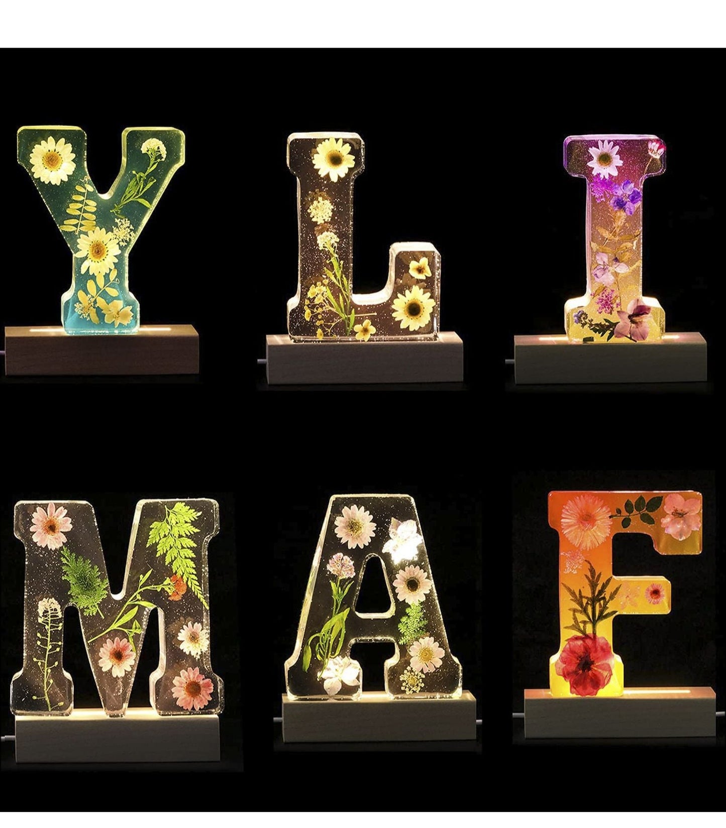Colorful LED Letters with Flowers