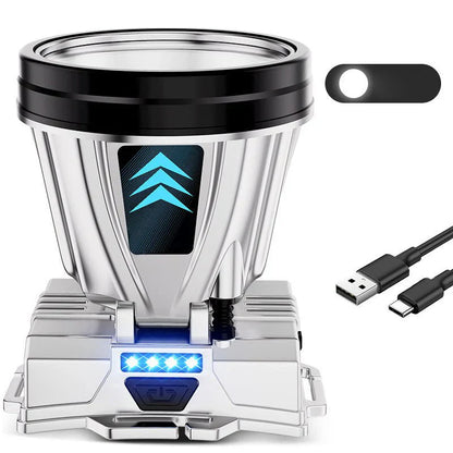 LED Headlamp with USB Charging Port and Built-in Power Bank Function