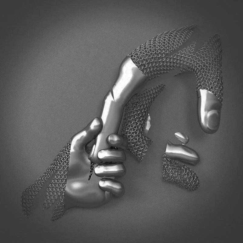Wall Art with Love Metal Figure – Modern Love Canvas for Living Room & Bedroom
