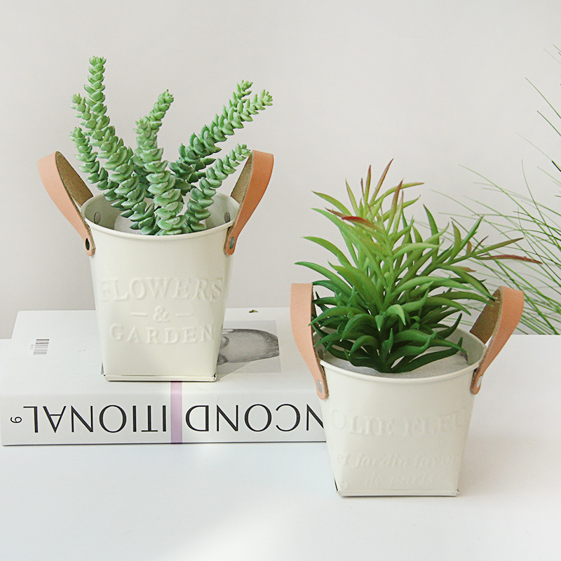 Decorative Plant Pots with Leather Handles – Stylish Flower Pots for Home and Garden