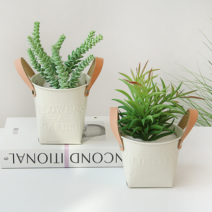 Decorative Plant Pots with Leather Handles – Stylish Flower Pots for Home and Garden