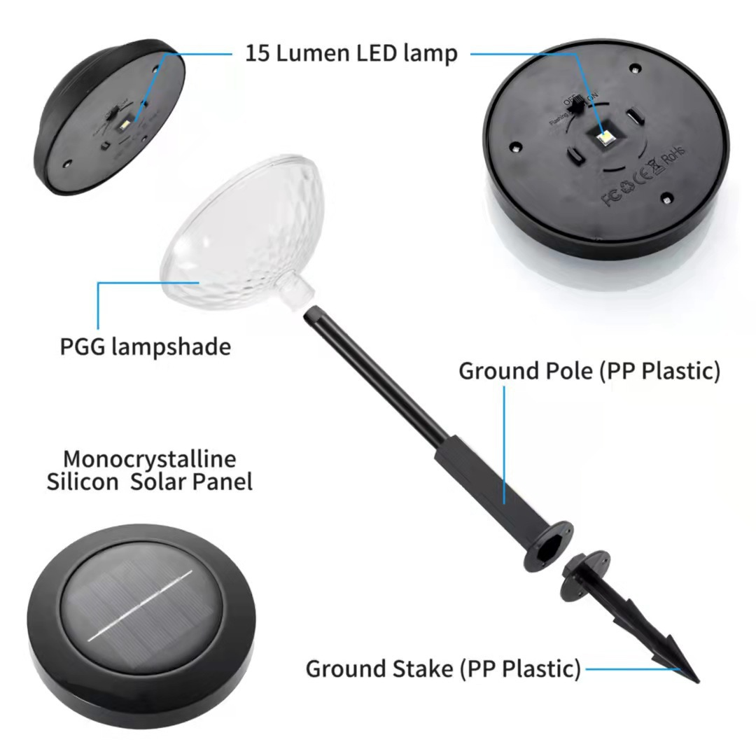 Solar Garden Lamp with Color Change – LED Outdoor Lighting with Floral Pattern for Patio and Garden