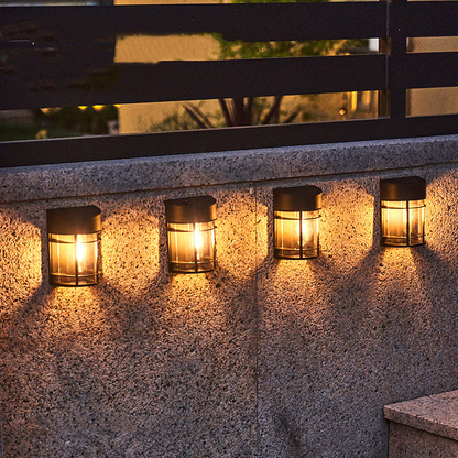 LED Outdoor Wall Light with Glass Grid – Weatherproof Garden Lamp for Patio, Balcony, and Entrance Area