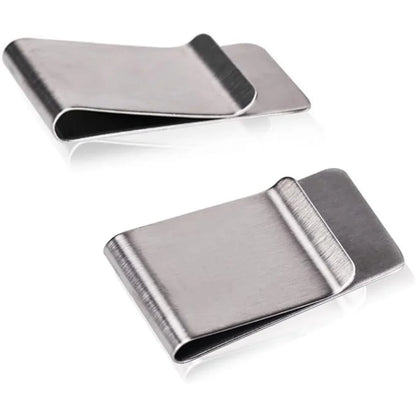 Premium Stainless Steel Money Clip & Card Holder – Elegant Set of 2 for Stylish Storage