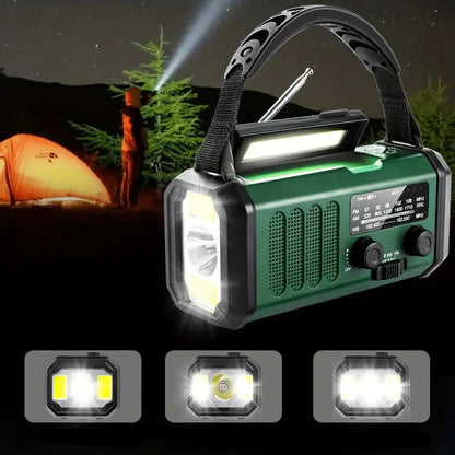 Solar Emergency Radio with Power Bank – Hand Crank Radio and LED Lamp for Outdoors
