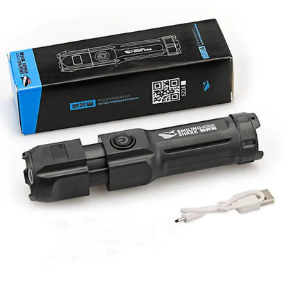Compact LED Flashlight with Zoom and USB Charging for Outdoor Use