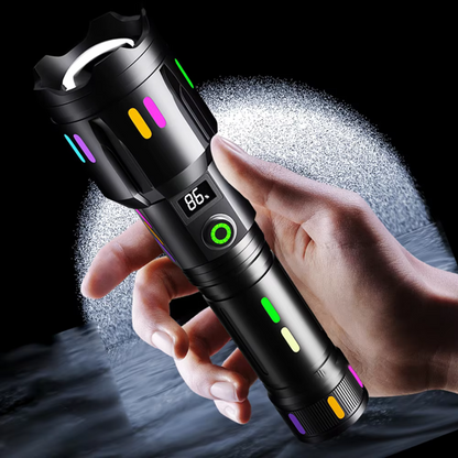 Rechargeable LED Flashlight – High-Performance Flashlight with Power Display and USB-C