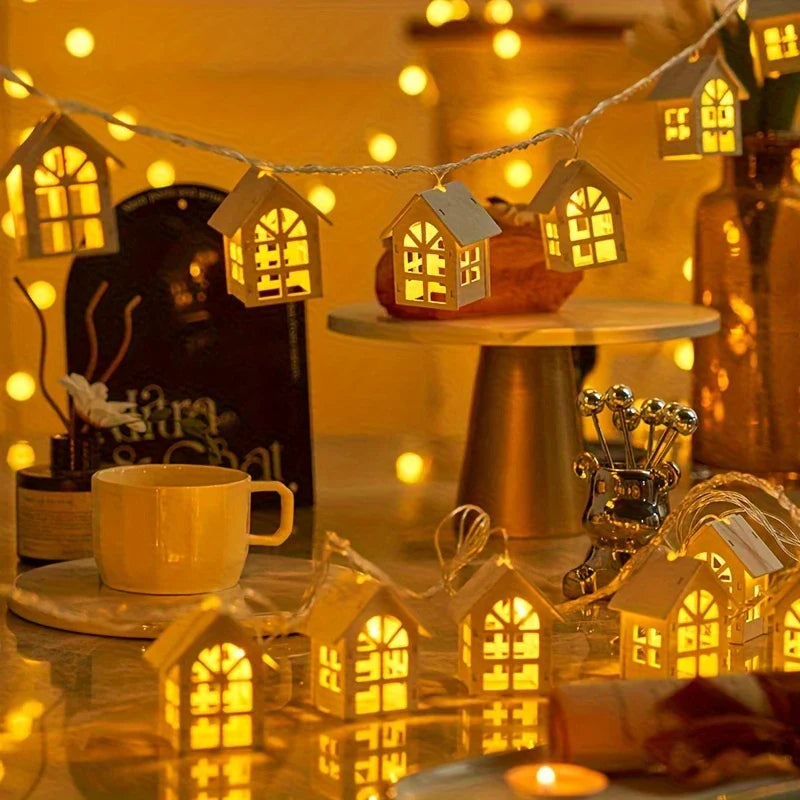Mini House LED String Lights – Festive Decorative Lighting for Indoor Spaces