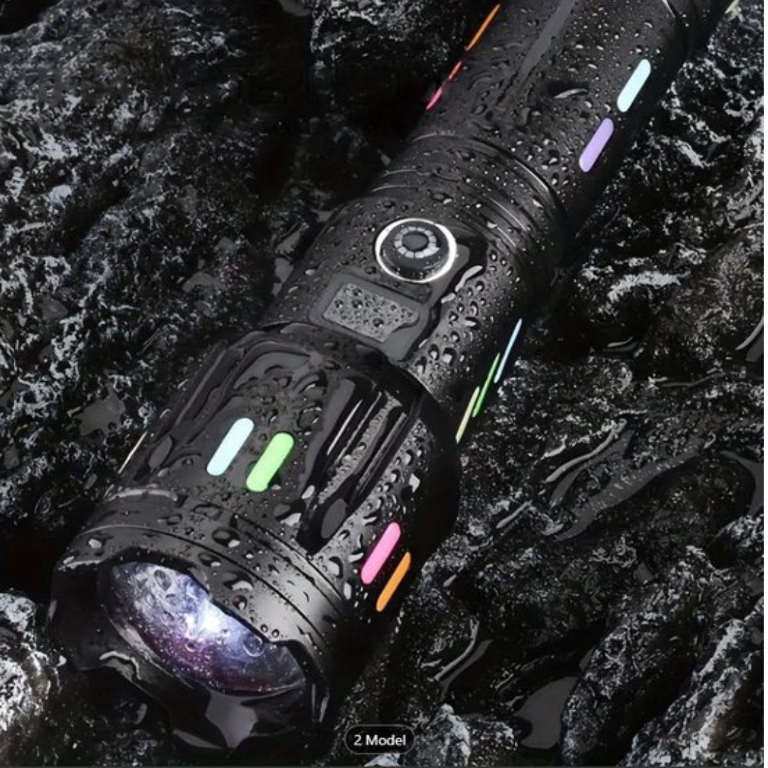 Rechargeable LED Flashlight – High-Performance Flashlight with Power Display and USB-C
