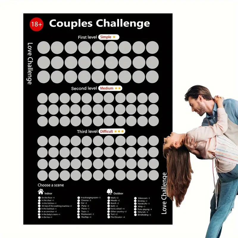 Love Challenge Scratch-Off Areas for Couples