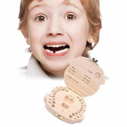 Wooden Tooth Box for Baby Teeth – Keepsake Box with Space for Teeth and Personal Information