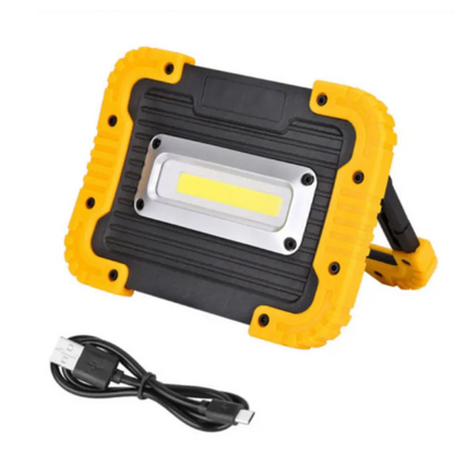 Portable LED Work Light – Rechargeable Work Lamp with USB Charging and Durable Rubber Protective Cover