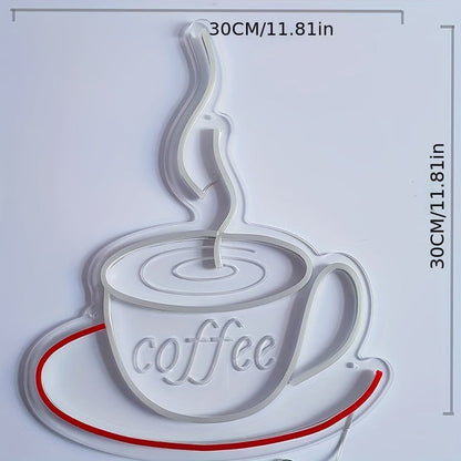 Trendy LED Coffee Cup Wall Lamp in Retro Neon Style