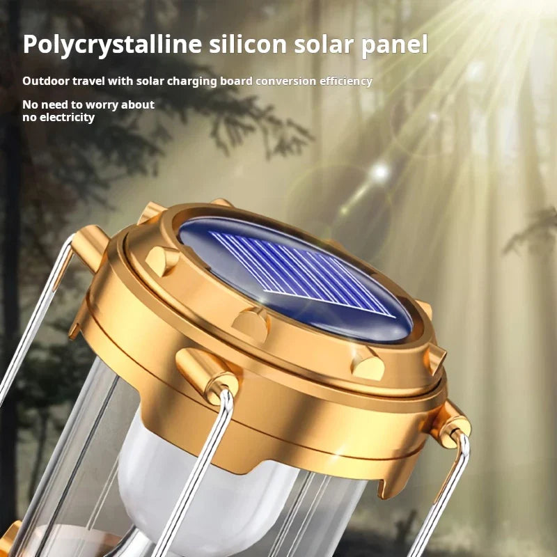 Solar Lamp for Camping with USB Charging – Portable LED Lantern for Outdoor Use and Emergencies