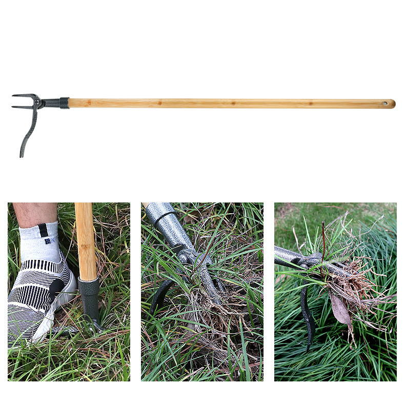 Weed Puller with 4-Claw Iron Head – Effective Garden Tool for Root Removal and Weed Control