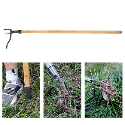 Weed Puller with 4-Claw Iron Head – Effective Garden Tool for Root Removal and Weed Control