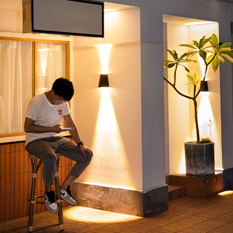 Modern LED Outdoor Wall Light with Dual Lighting – Weatherproof Wall Lamp for House Facade and Garden