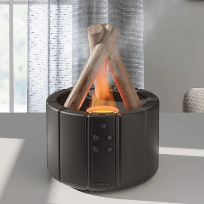 LED Flame Effect Humidifier – Aromatherapy Diffuser