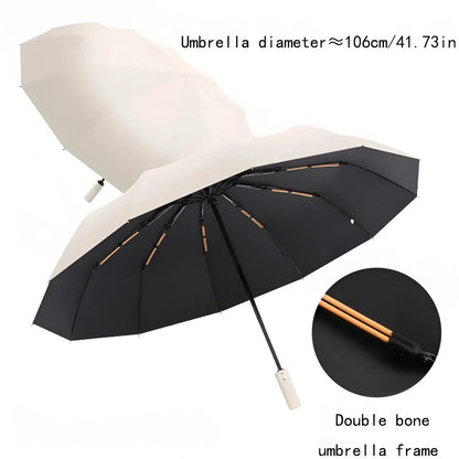 Eco-Friendly Double Umbrella with UV Protection and Adjustable Handle