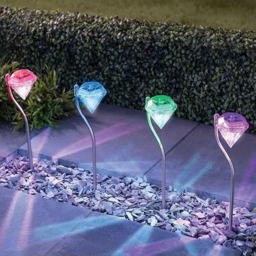 Solar Diamond Garden Light – Color-Changing LED Outdoor Lighting for Terrace and Garden