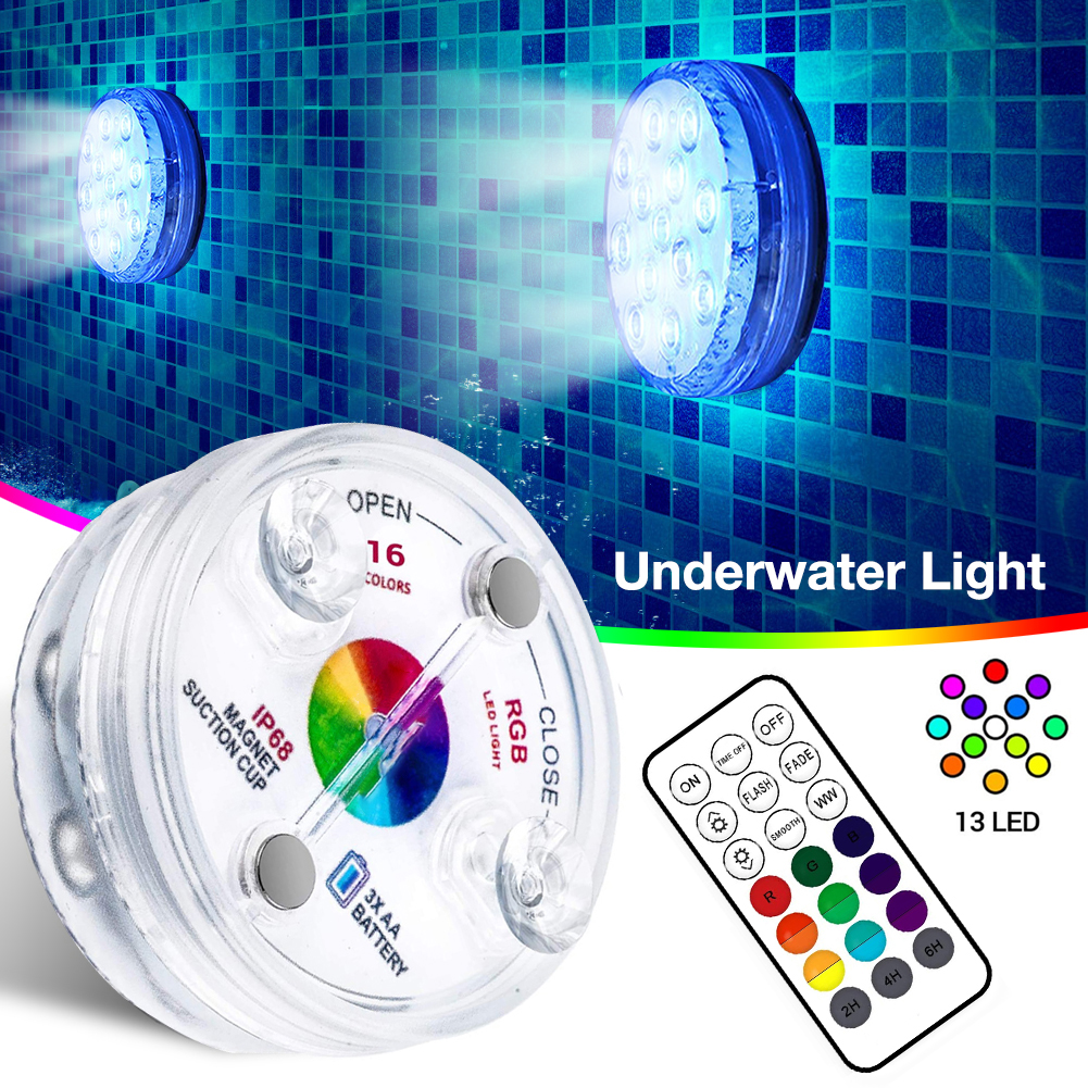 RGB LED Underwater Lighting with Remote Control – Color Changing for Pools, Bathrooms, and Ponds