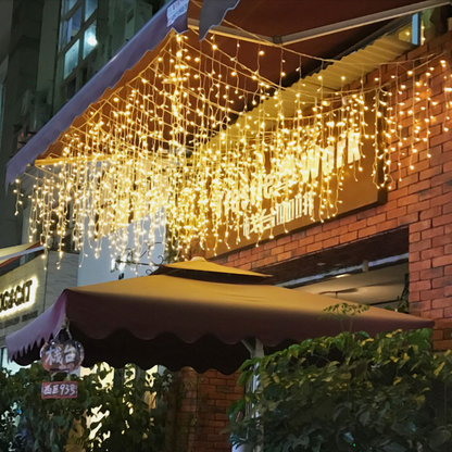 LED Icicle String Lights with Starry Sky Effect – Colorful Light Curtains for Christmas and Garden